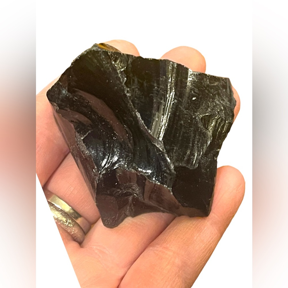 Little Piece of OBSIDION rock 2”x 3” Stone crystal